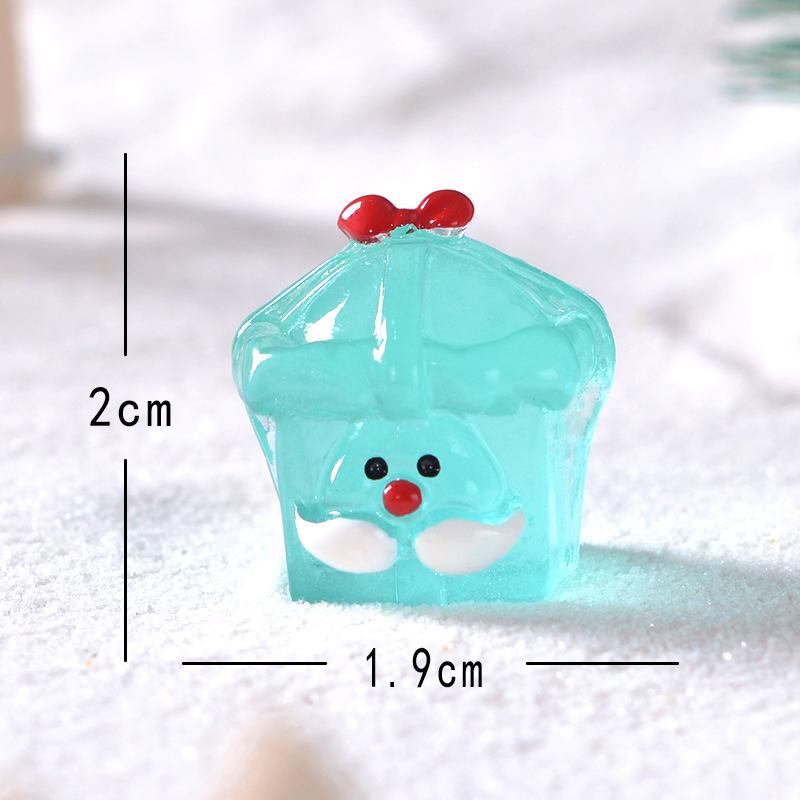 

Рождественское светящееся в темноте лицо Санта-Клауса подарочная коробка украшение снежной сцены маленький орнамент аксессуары синий