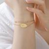 1Pcs Stainless Steel Cross Women'S Red Bracelet Holy Mother Mary Pendant Bracelet Rouge Gold Color Jewelry Religious Gifts