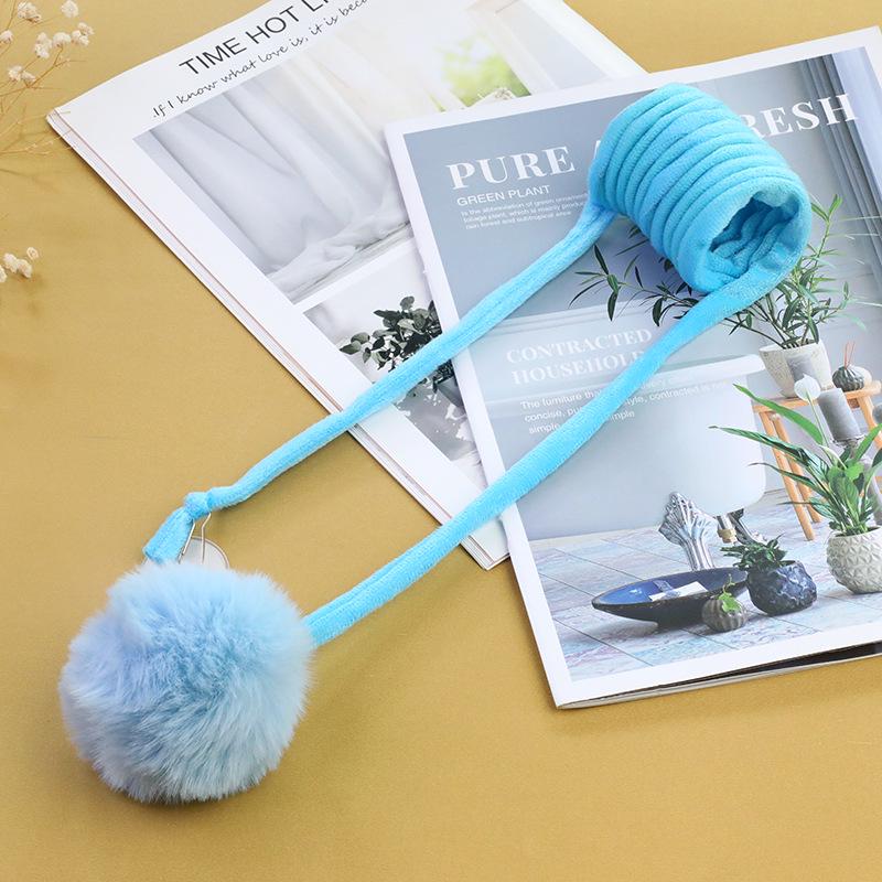 

Мягкие пружинные игрушки с растягивающимися шариками из кроличьей шерсти, игрушками для кошек, колокольчиками и забавными палочками. 100cm Total Length