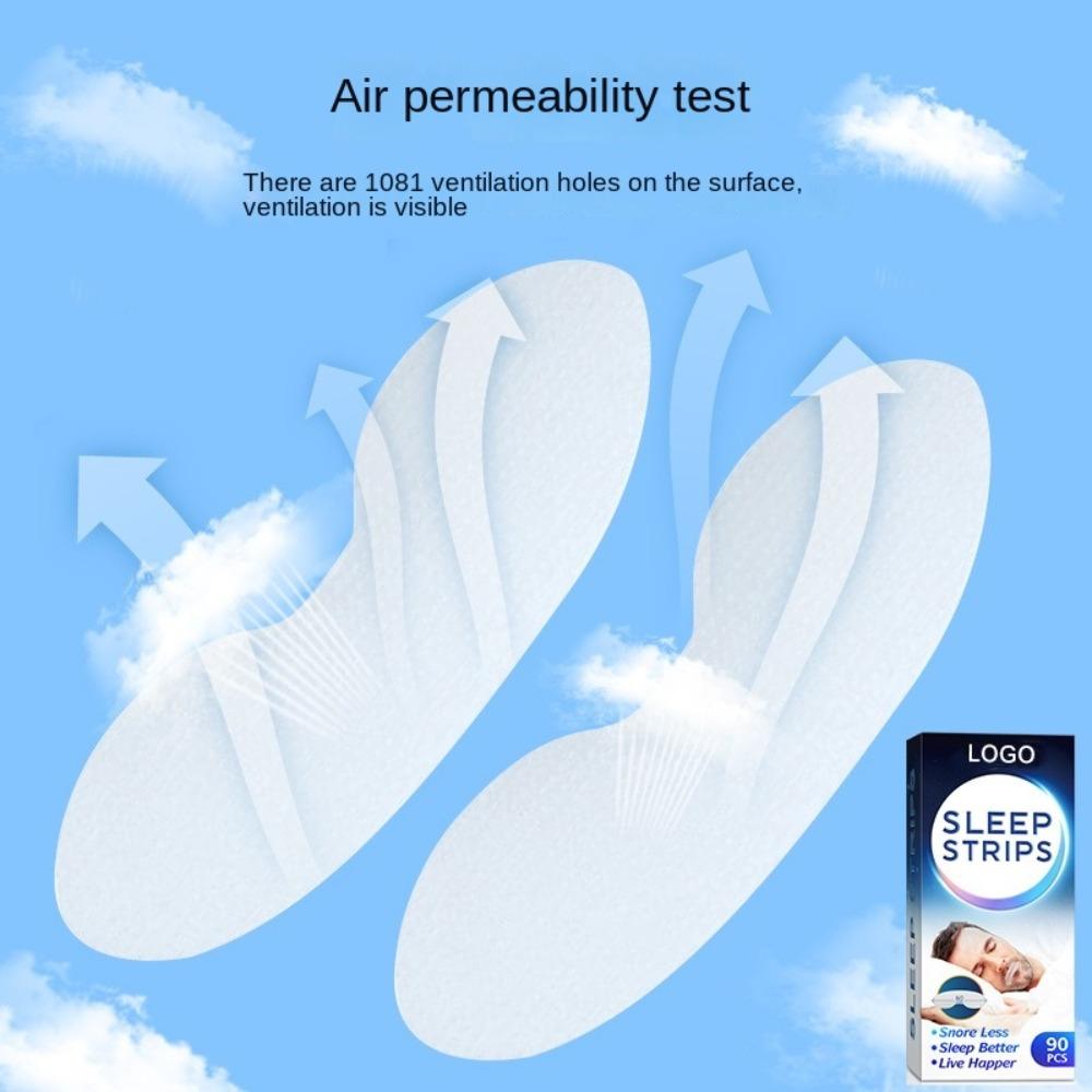 90pcs Transparent Sleep Strip Anti-snoring Mouth Stickers New Mouth Tape  for Adults Kids