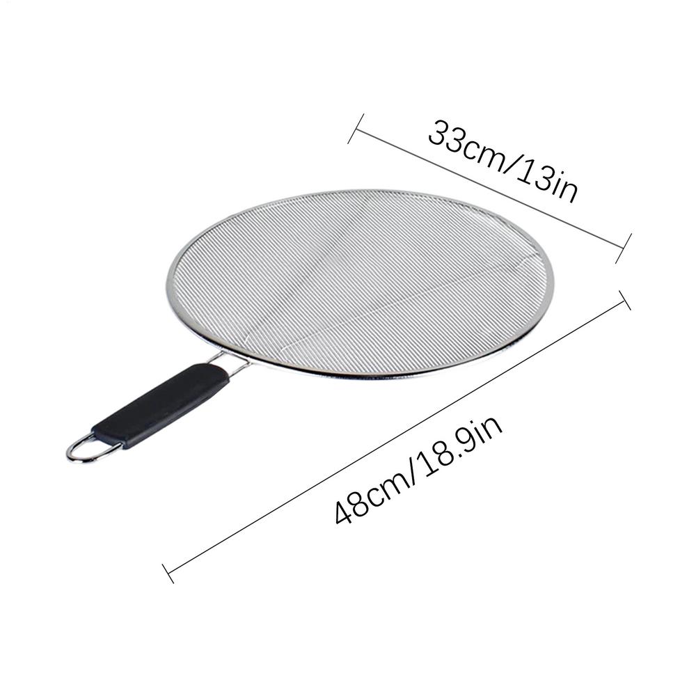 Stainless Steel Anti Oil Splash Cover 29cm/33cm Fine Mesh Splatter Screen Guard Protector Oil Residues Filter Kitchen Gadgets