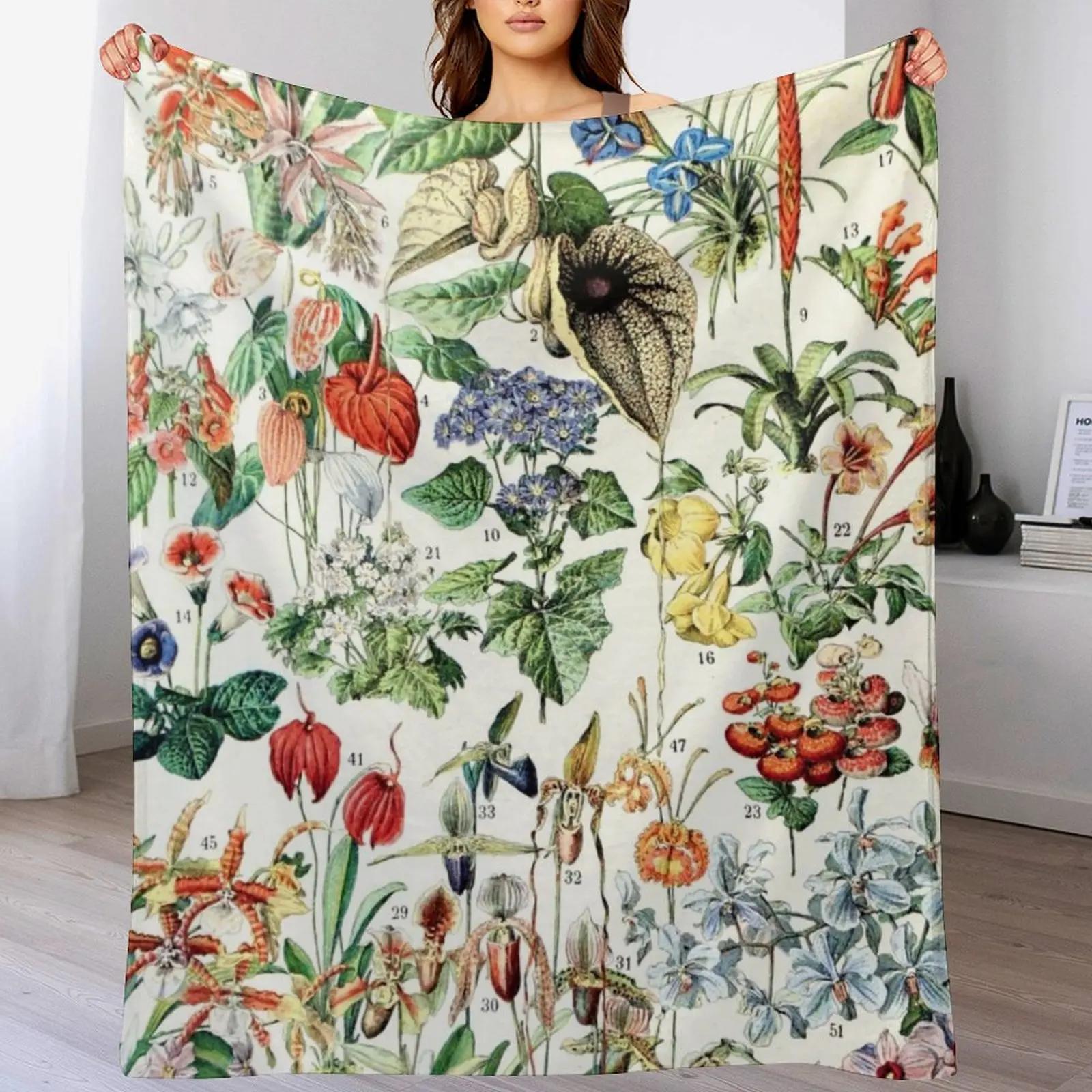 

Adolphe Millot Fleurs D French vintage poster Throw Blanket Warm Plush Fuzzy Blanket for Living Room 102x76cm(40x30in)