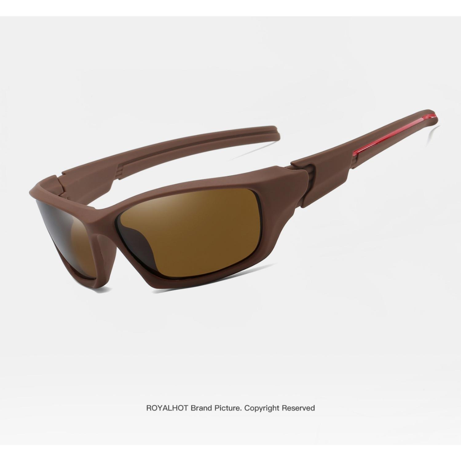 RoyalHot унисекс поляризационные спортивные солнцезащитные очки в квадратной оправе — фото 18