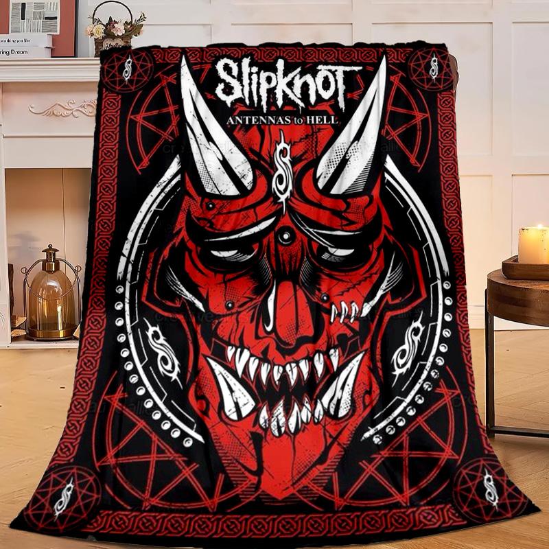 1PC Rock Music Slipk-not  Flannel Blanket Gift, Suitable for Both Men And Women, Soft Ideal for Beds And Sofa, Birthday Or Christmas Gift