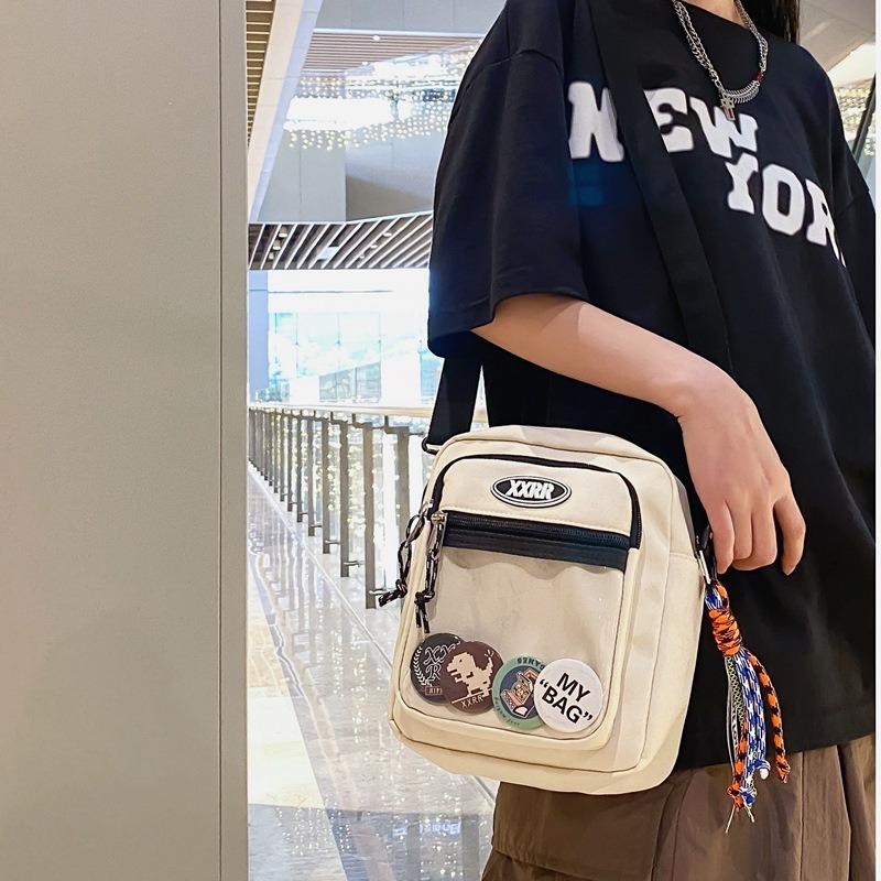 Simple couple shoulder bag new tooling style small square bag trendy messenger bag mobile phone change bag