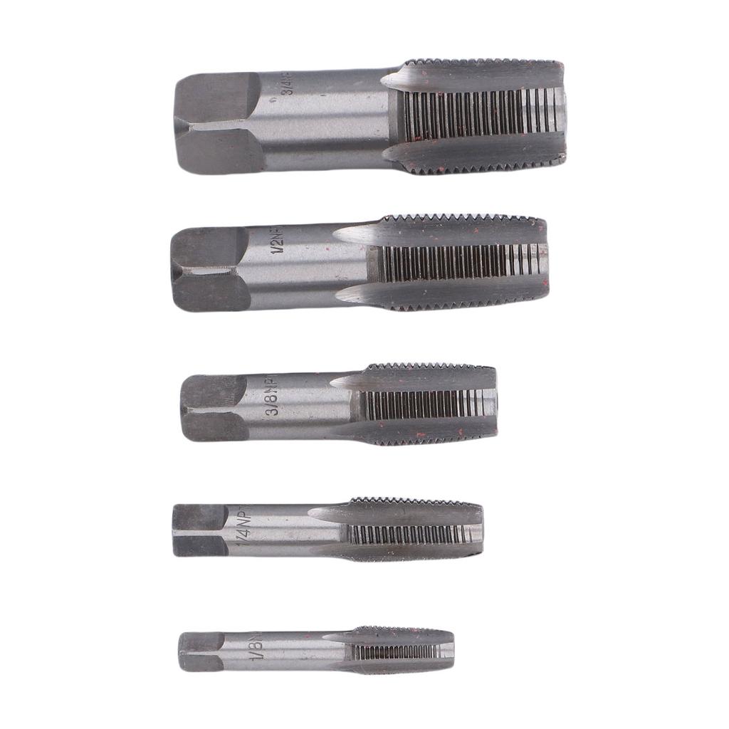5 Pcs NPT Pipe Tap Set Accuracy Plumbing Thread Tap Repair Tools for Plumbers Mechanics DIYers Carbon Steel