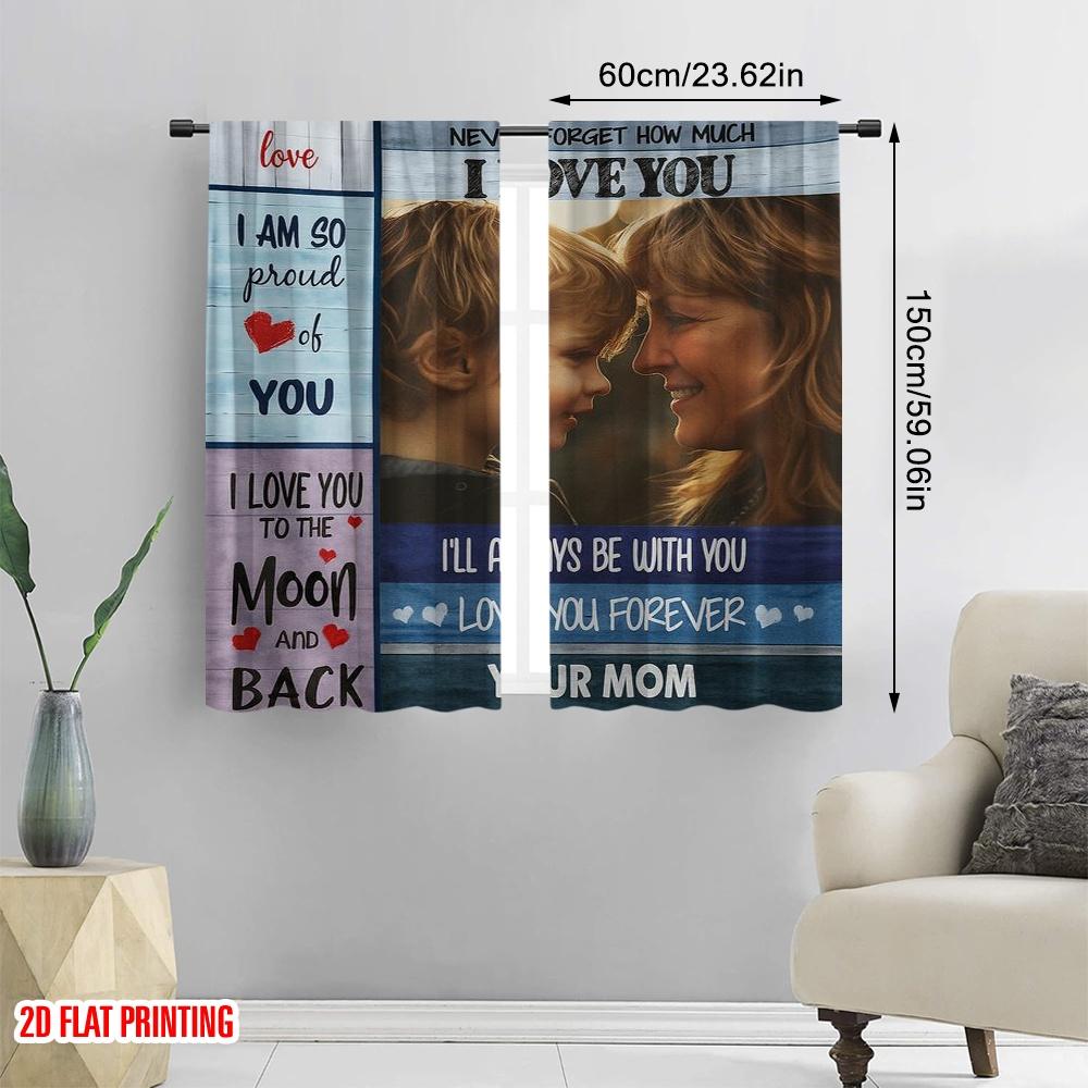 2Pcs,2D Plane Printing Light Filtering Curtains To My Son Blanket Polyester Woven (Without Rod) Outdoor Decorations For Bedroom