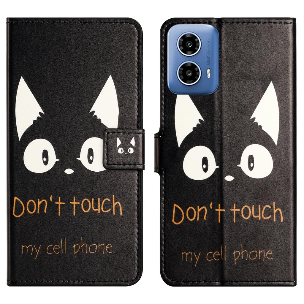 Für Motorola Moto G24 Power PU-Leder Hülle Musterdruck Klapp Handyhülle