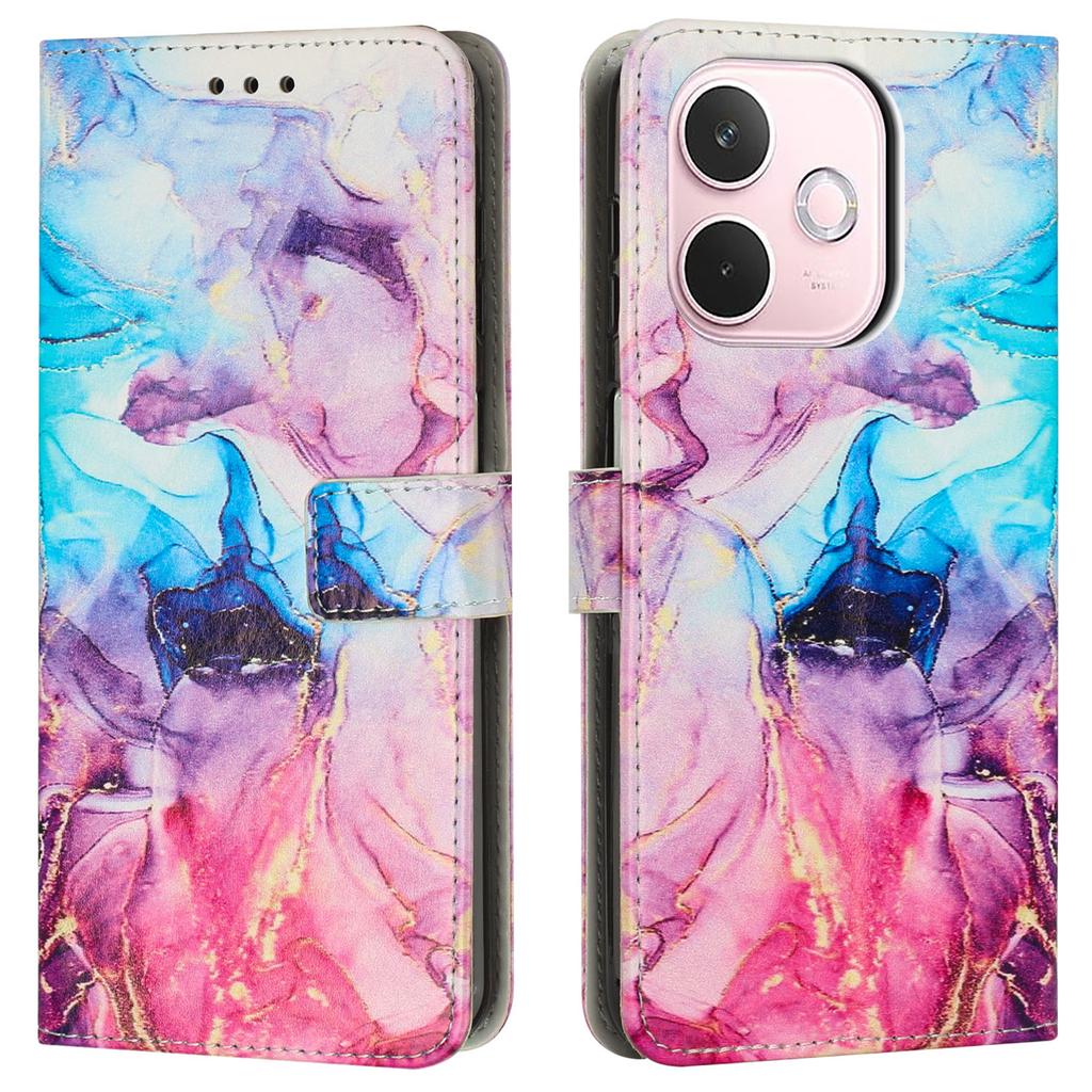 Pro Oppo A5 Pro 5G Stojánek Pouzdro Vzor Mramoru PU Kůže Peněženka Kryt na Telefon