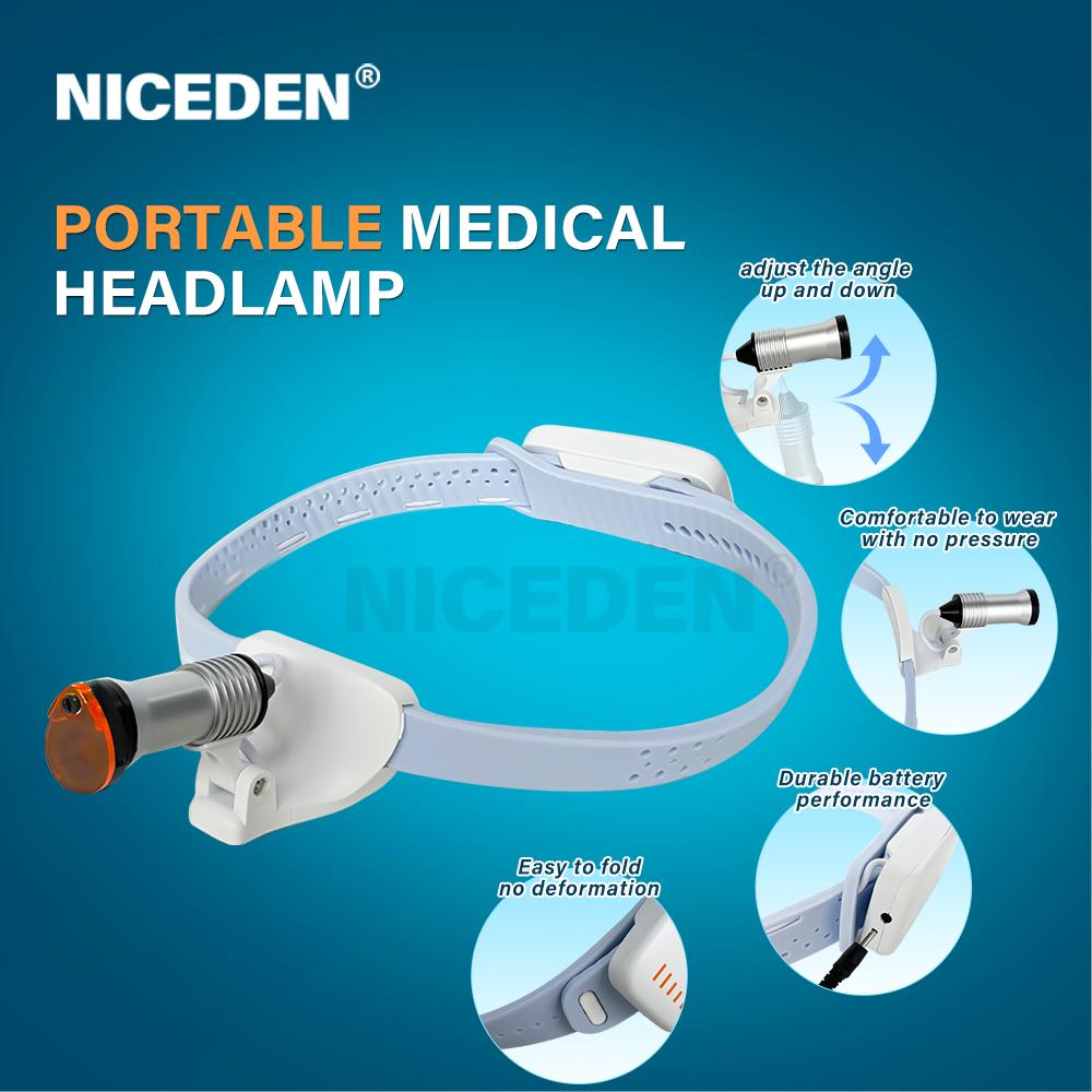 Medizinischer 5W LED Hochhelligkeits-Stirnscheinwerfer Chirurgisch Dental Tragbar Stirnlampe Kabellos für Zahnarzt HNO Arzt