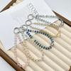 Elegant Crystal Beaded Phone Lanyard and Keychain Pendant