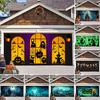 7 X 16ft Halloween Garage Door Cover Large Skeleton Graveyard Hanging Backdrop Door Banner for Halloween Yard Front Porch Wall Decoration