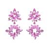 Fashion Snowflake Flowers Sparkling Crystal Earrings Personalized Exaggerated Ballet Earrings Women's Earrings 1 Pair