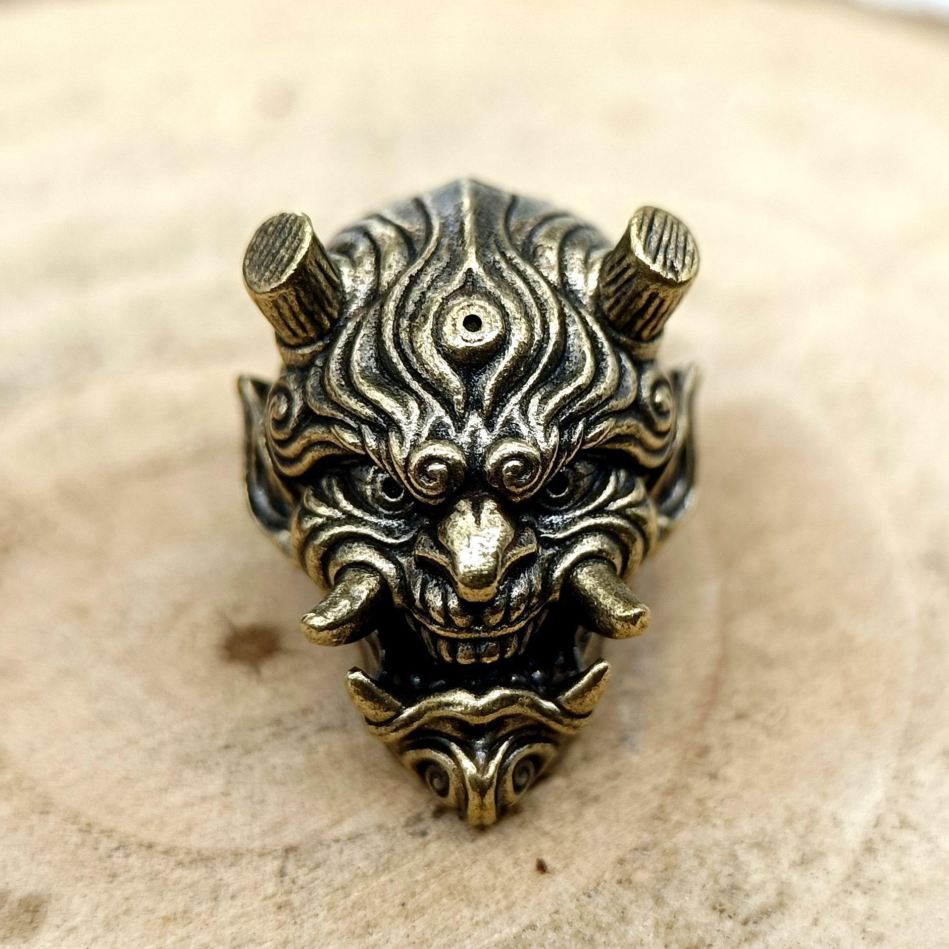 

Праджня Череп Голова Латунные Бусины для Ножей EDC DIY Паракорд Плетеные Браслеты Шнурки Подвески Аксессуары Подвески для Инструментов Для Отдыха На Природе Амулеты латунный