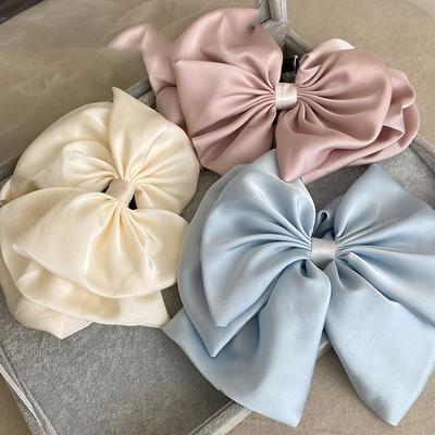 Acrylic Fabric Bow Satin Hairpin Temperament Elegant High Sense Fashion Simple Versatile Head Headdress