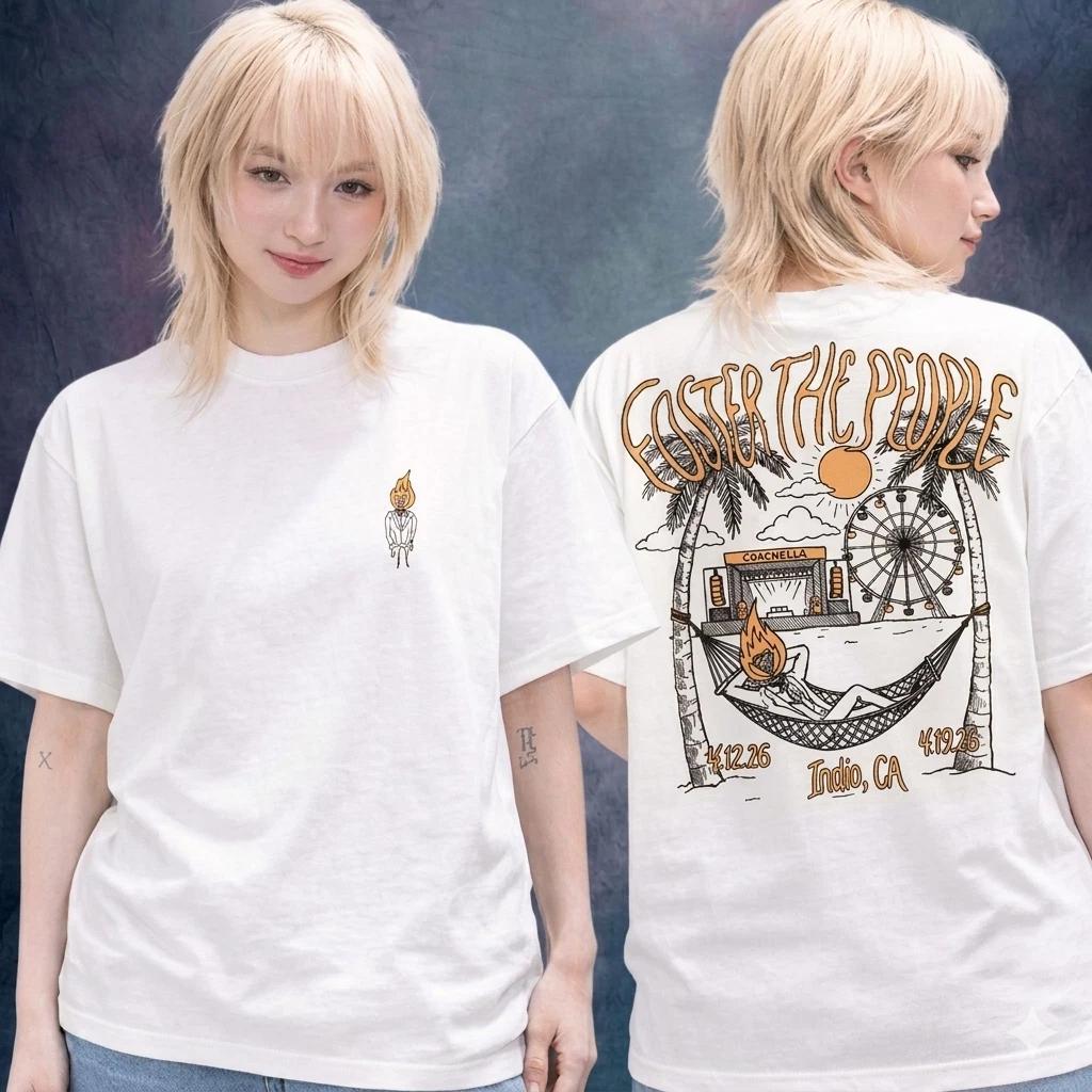 

Coachella 2026 Merch Unisexs Summer Cotton TShirt Comfortable HighQuality Trendy Y2K Style S