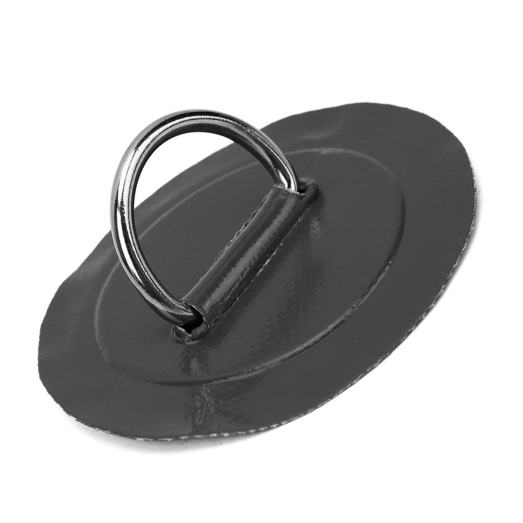 4 Pcs Inflatable Boat D  Pad Patch PVC   Marine Stainless Steel Fixed Buckle(Black )