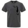 Summer T-shirt for Male Funny Cat Printed Hang in Here Cute T-shirts Men Cotton Short Sleeve Top Tee Shirts Casual O-Neck Tops