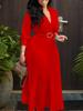 Spring New Collection Women's Dresses - Solid Color Plus Size