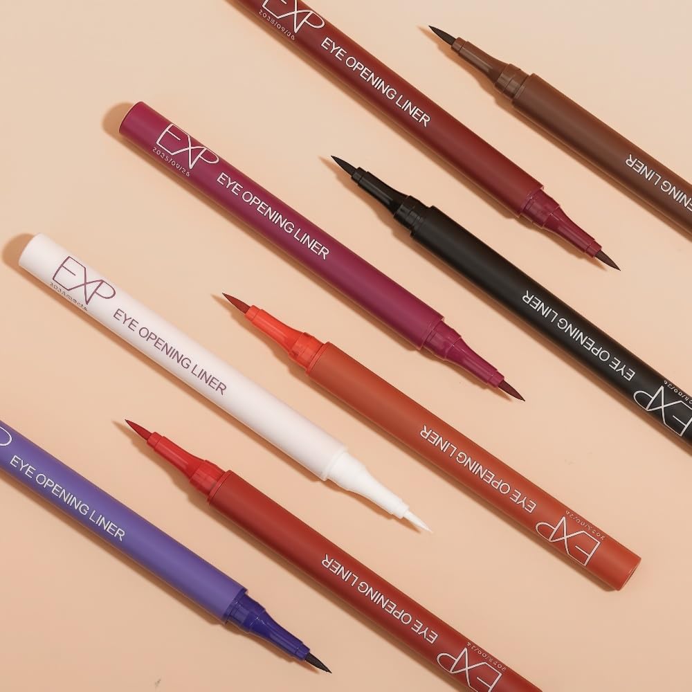 QIAWES Multicolor Liquid Waterproof Eyeliner Easy to and Perfect for Beginners Sakura Red - Apply, Smudge-Resistant, Quick-Drying - - 03#