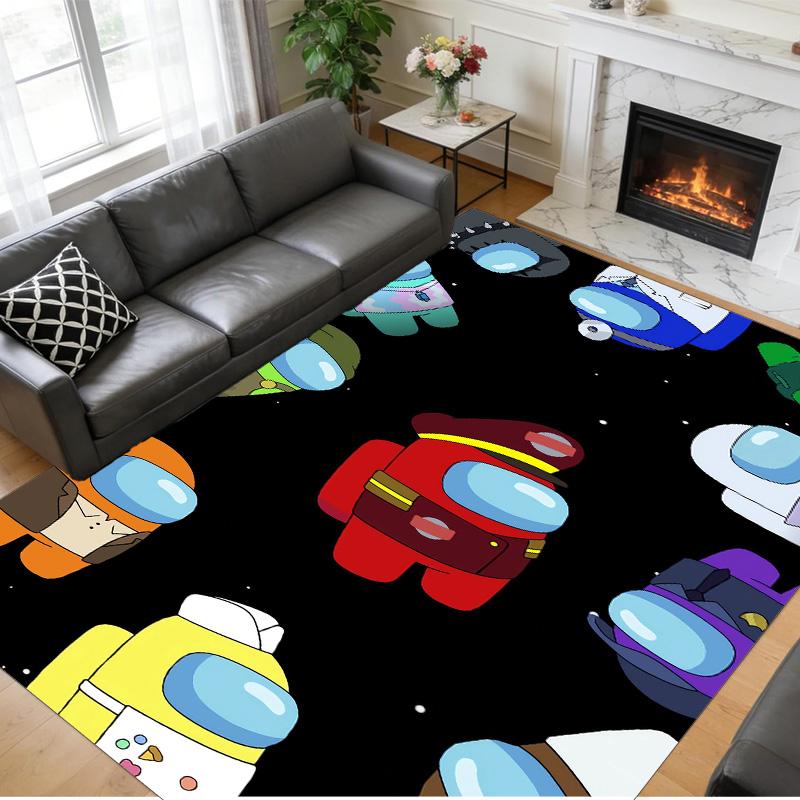 Anti‑Slip Crystal Velvet Floor Rug, Among Us Design Carpet for Indoor Living Bedroom Home Decoration