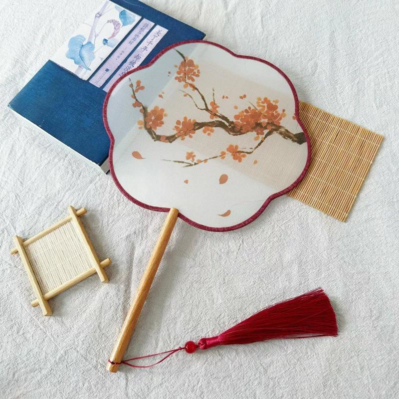 New Style Ancient-Style Semi-Transparent Round Fan for Dance, Hanfu Traditional Round Fan, Retro Classical Dance Chinese-Style Fan