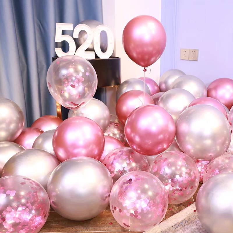 Metallic Silver & Purple Sequin Balloons for Events & Celebrations