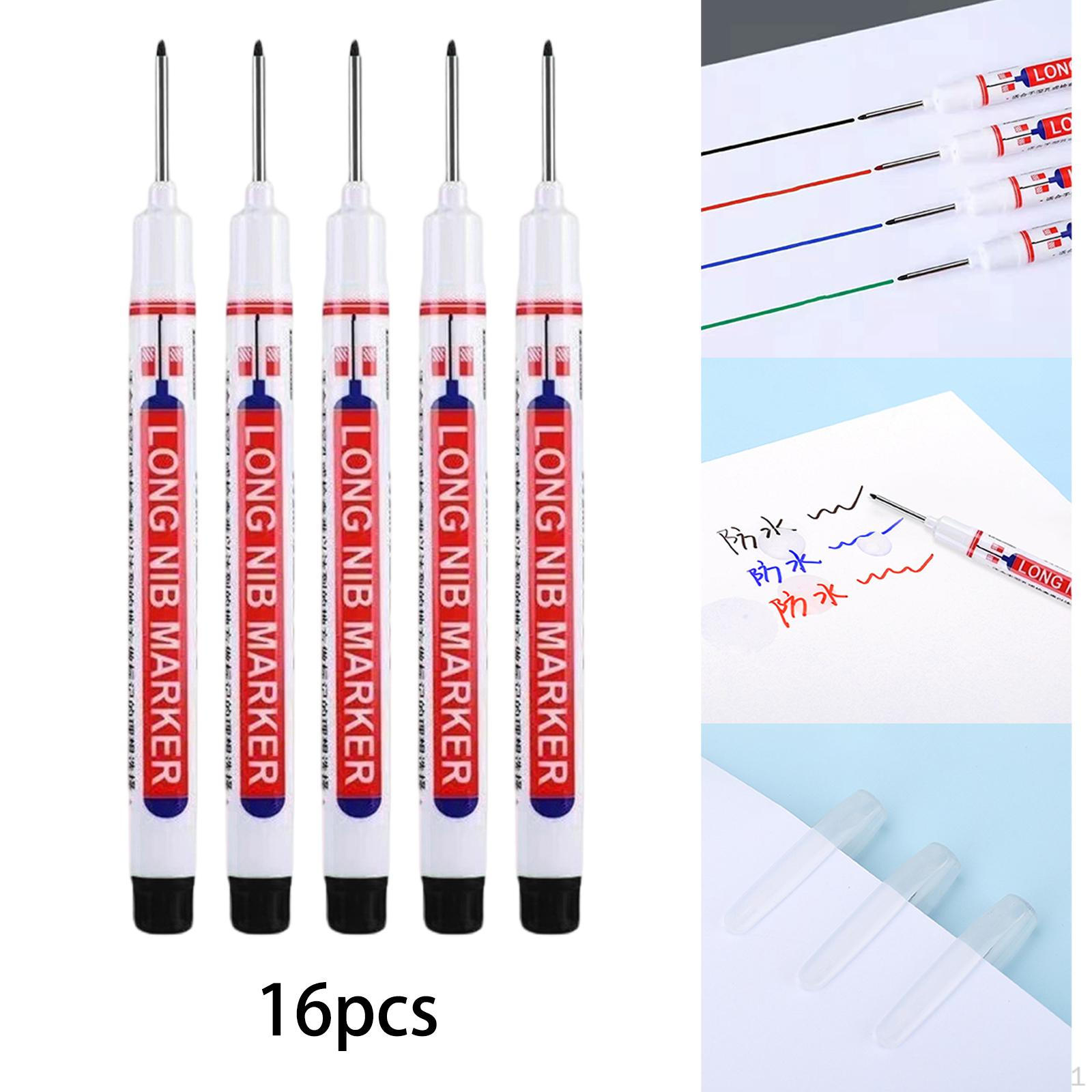 

16 штук Маркер для глибоких отворів Будівельний майданчик Маркувальний олівець з довгим наконечником з