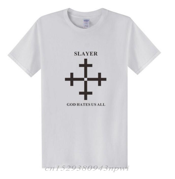 2020 Sommer Mode Slayer T-Shirt Unisex Gott Hasst Uns Alle Unisex T-Shirt Metal Rock Band Kurzarm Baumwoll T-Shirt Unisex Oberteile