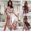 2025 European & American Summer Floral Tie-Waist Long Dress