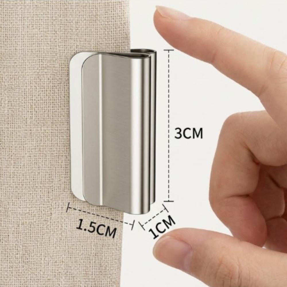 1-10 Pair Magnetic Curtain Clips Nail Free Blackout Closure Clips Keep Curtain Closed Prevent Light Leaking for Bedroom Office