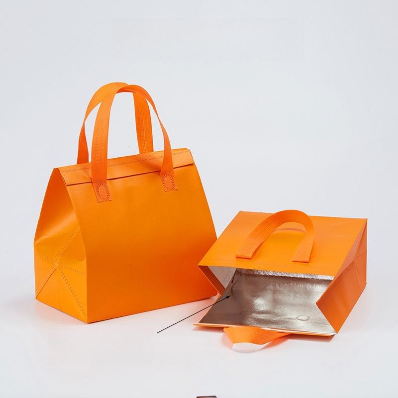 Non-woven Insulation Tote Bag Portable Cake Dessert for Drinks Package Cold Delivery Pouchs Takeout Aluminum Foil Bags Suitable for Picnicking Camping