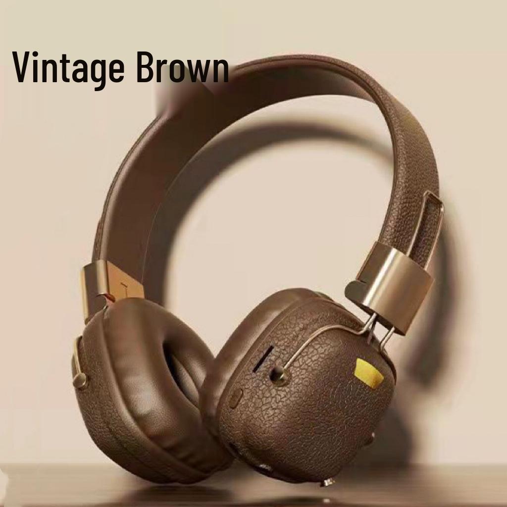 Retro Foldable Noise-Canceling Bluetooth Over-Ear Headphones: Long Battery Life & High Sound Quality, Multi-Functional Wireless Design.