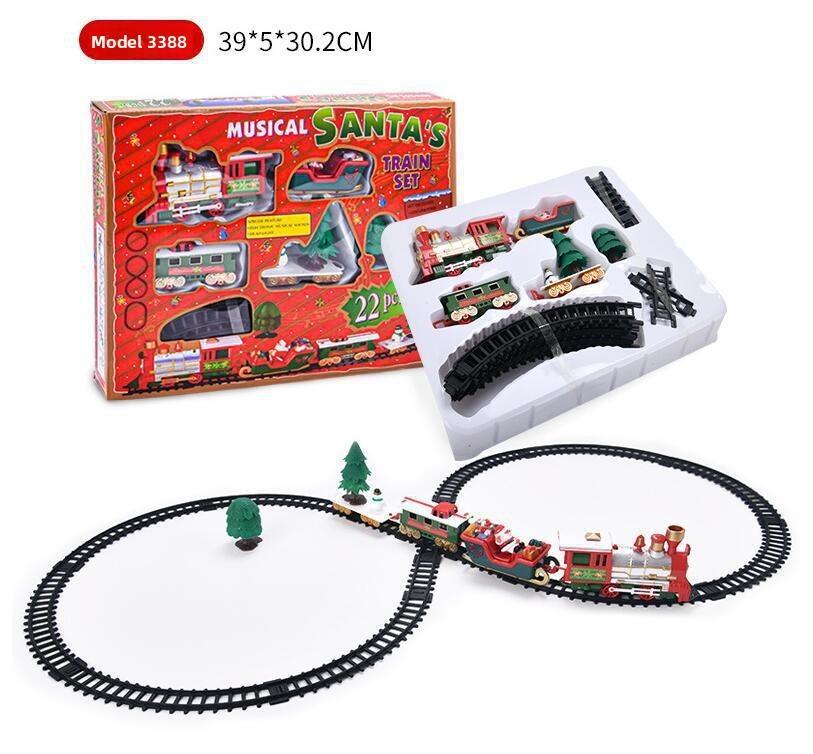 Led Gift Christmas Musical Electric Traintrack Set Kids Toys Home Party Decor