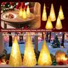 5Pcs Illuminated Christmas Tree Decorations Battery Operated Lighted X-mas Tree Figurines Bedroom Table Centerpiece Ornaments