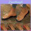 Women Summer Ankle Strap Sandals With Rivet Accents And Transparent Upper For Breathable Comfort