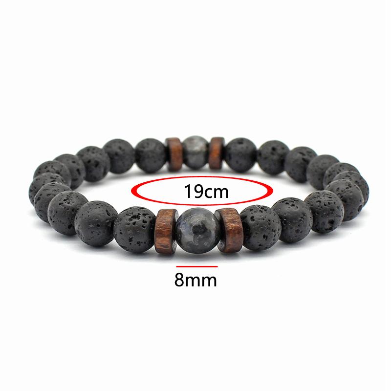 Volcanic Stone Bracelet for Men Lava Wooden Beads Bracelet Tibetan Buddha Wrist Chain Women Men Zircon Gift New Bracelets
