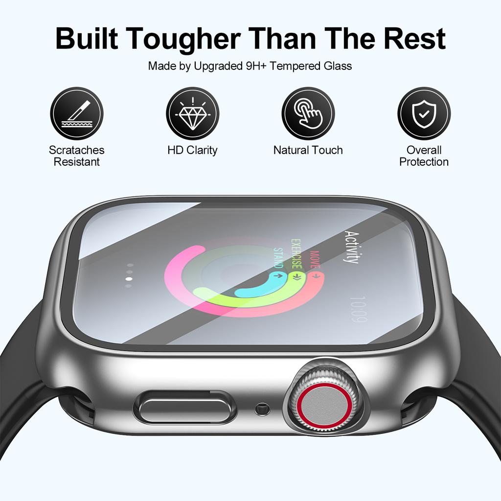Screen Protector Cover For Apple Watch 46mm 42mm 45mm 40mm 41mm 44mm Ultra 49mm Hard Front Rear Bumper Case iWatch Series 11 10 9 8 7 SE 6 Accessories