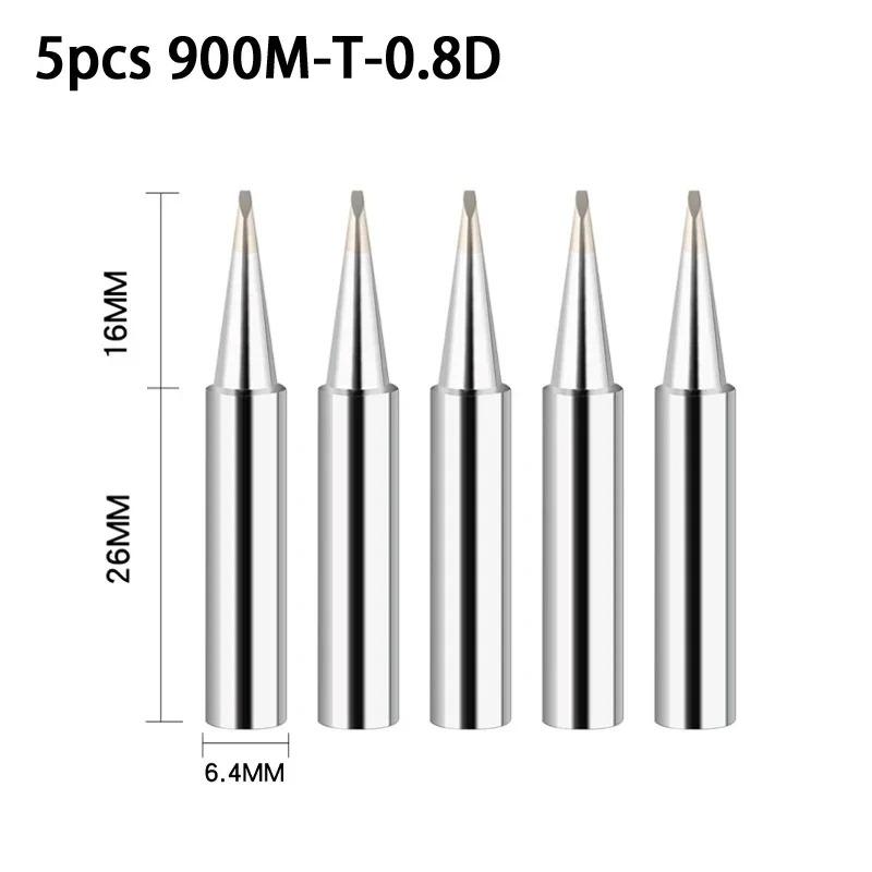 Soldering Iron Tips 5packs 900M-T Series K/SK/B/I/IS/1C/2C/3C/4C/2.4D/3.2D Lead-Free Welding Head BGA Soldering Tool Accessories