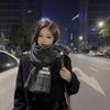 Soft waxy imitation cashmere plaid scarf women's winter color matching versatile warm student warm scarf