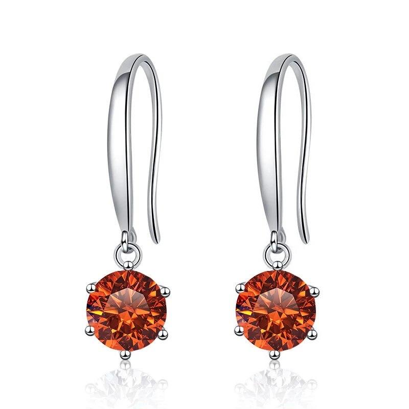 Bague Ringen Orecchini Lunghi in Argento Sterling S925 Intarsiati con Moissanite Colore D per Fidanzata Regalo di San Valentino