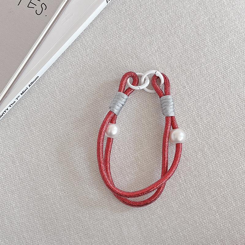 N402 Shiny Dopamine Color Block Woven Anti-Theft Mobile Wrist Lanyard