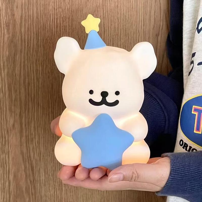 Kawaii Medvěd Panda Bubu A Dudu LED Silikonová Noční Lampa Roztomilé Kreslené Noční Světlo Dekorace Ložnice Obývací Pokoj Panenky Dárky