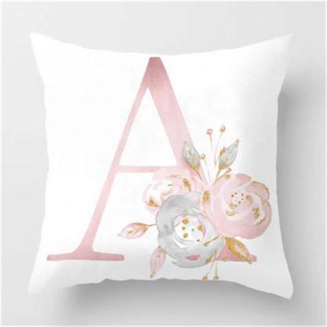 Ins Nordic Pillowcase Design Pink Letter Cushion Pillowcase Car Sofa Waist Design Home Furnishing