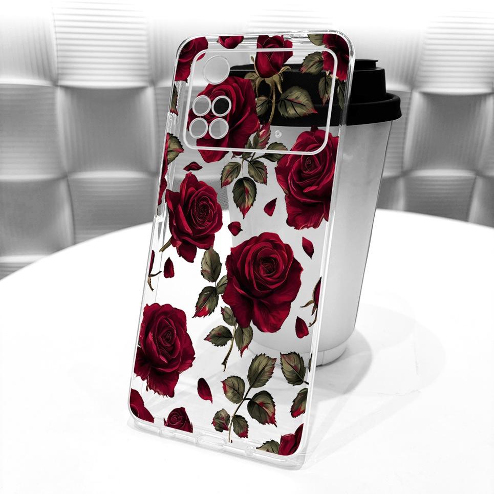 Luxury Flower Butterfly Bow Pattern Casing For Xiaomi Poco M4 Pro 4G 5G Back Cover Clear Soft Silicone Phone Case For PocoM4