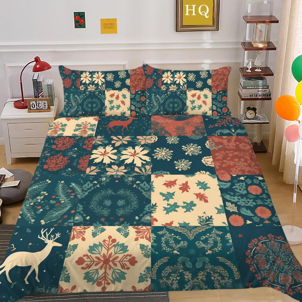 Christmas Printed Duvet Cover Set Microfiber Full Size Home Textiles Lovely Fashion Children Bedroom Decor