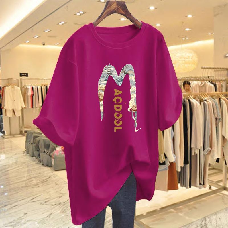 2025 Women's Pure Cotton Streetwear T-shirt: New Summer Casual Round Neck Short Sleeve Tee