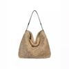 Vintage Faux Lambswool Handbag Women Lazy Style Large Capacity Tote Bag Ladies Fashion Premium Luxury Simple Office Shoulder Bag