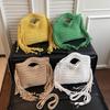Yogodlns Knitted Tassel Bag New Summer Vacation Style Single Shoulder Diagonal Cross Woven Bag Fashionable Simple Women's Handbag