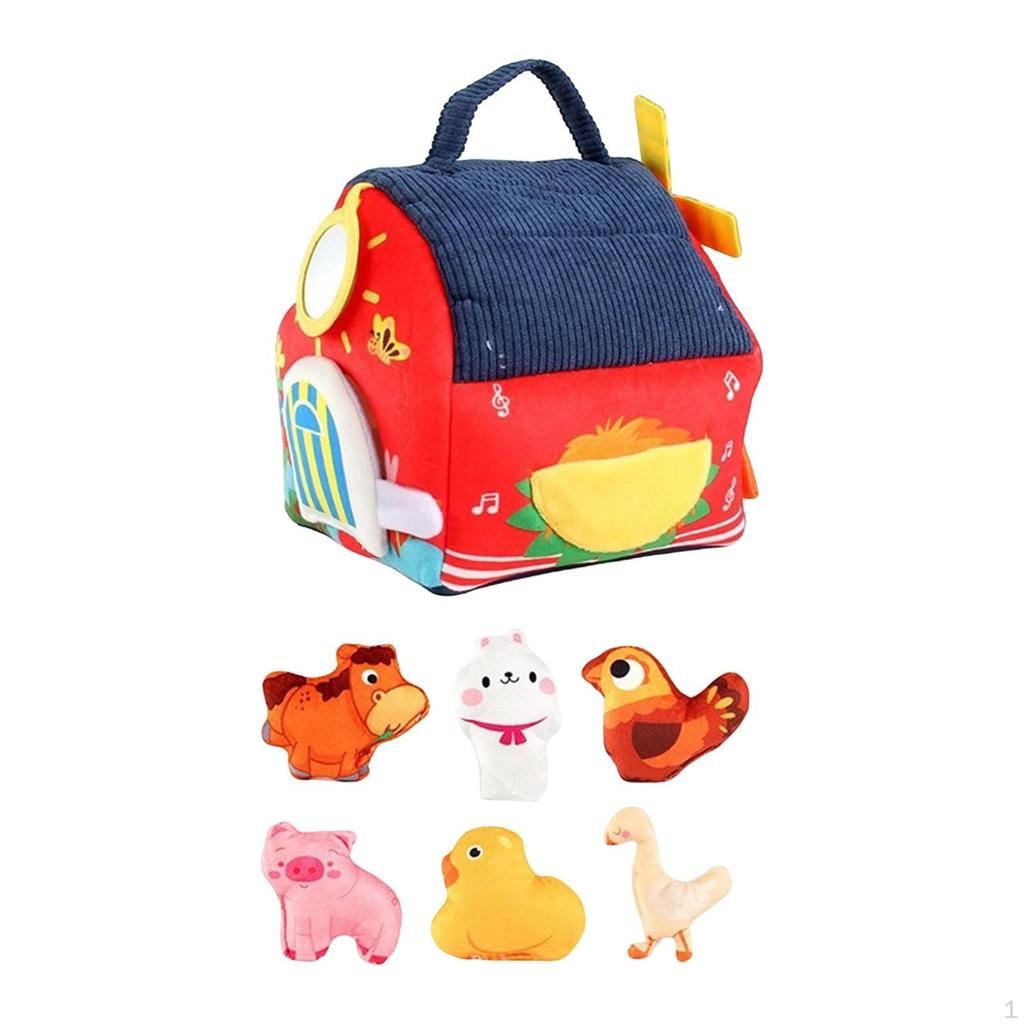 Farm Animals Educational Learning Toy Portable Soft Ie Play Set for Preschool 3M+ Infants
